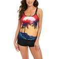 thumbnail image 1 of Two Piece Tankini Bathing Suits for Women Athletic Swimsuits Swim Tank Top with Boy Shorts Modest Swimwear, 1 of 2