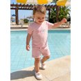 thumbnail image 4 of BemeyourBBs Infant Baby Girls First Birthday Outfit Summer 1 Years Old Birthday Clothes Cute Letters Embroidery Short Sleeve T Shirt Tops with Pockets Shorts 2Pcs Clothing Set, 4 of 9