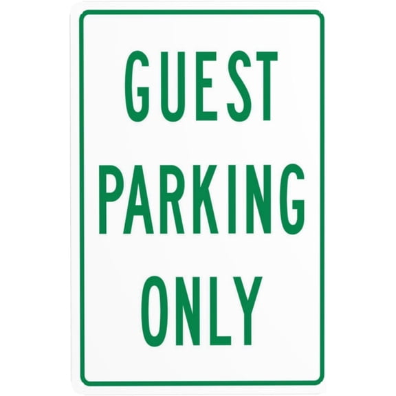 Only Guest Parking Green Warning Sign, Security Safety Metal Signs, Vintage Caution Poster Wall Decor for Business Office Home Street Road Use 8 x 12 Inch