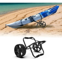 FDB 200LBS Universal Folding Bend Kayak Canoe Boat Carrier Dolly Trailer Tote Trolley Transport Cart Wheel for Carrying Kayaks, Canoes, Paddleboards, Float Mats, Boats Black
