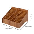 thumbnail image 4 of Organizador de escritorio de madera, estante de 30 celdas, fileador de correo, rack de almacenamiento para oficina, hogar, mesa, control remoto, organizador plegable, diseño de 2 niveles,, 4 of 7