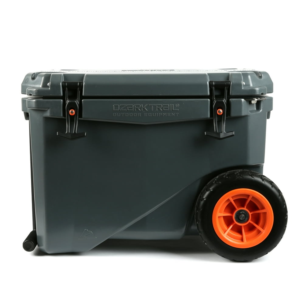 Ozark Trail 45QT High Performance Rolling Thermocooler With Microban®, Greystone