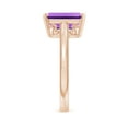 thumbnail image 3 of ANGARA Natural Emerald Cut 2.9 ct Amethyst Solitaire Ring with Milgrain in 14K Rose Gold for Women (Size-10x8mm) | February Birthstone, Anniversary, Jewelry Gift for Women | Natural Amethyst Ring, 3 of 9