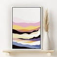 thumbnail image 2 of PixonSign Framed Canvas Print Wall Art Pastel Mountain Layers Geometric Shapes Illustrations Mid Century Modern Art Rustic Scenic Relax/Calm Boho Decor for Living Room, Bedroom - 24"x36" White, 2 of 5