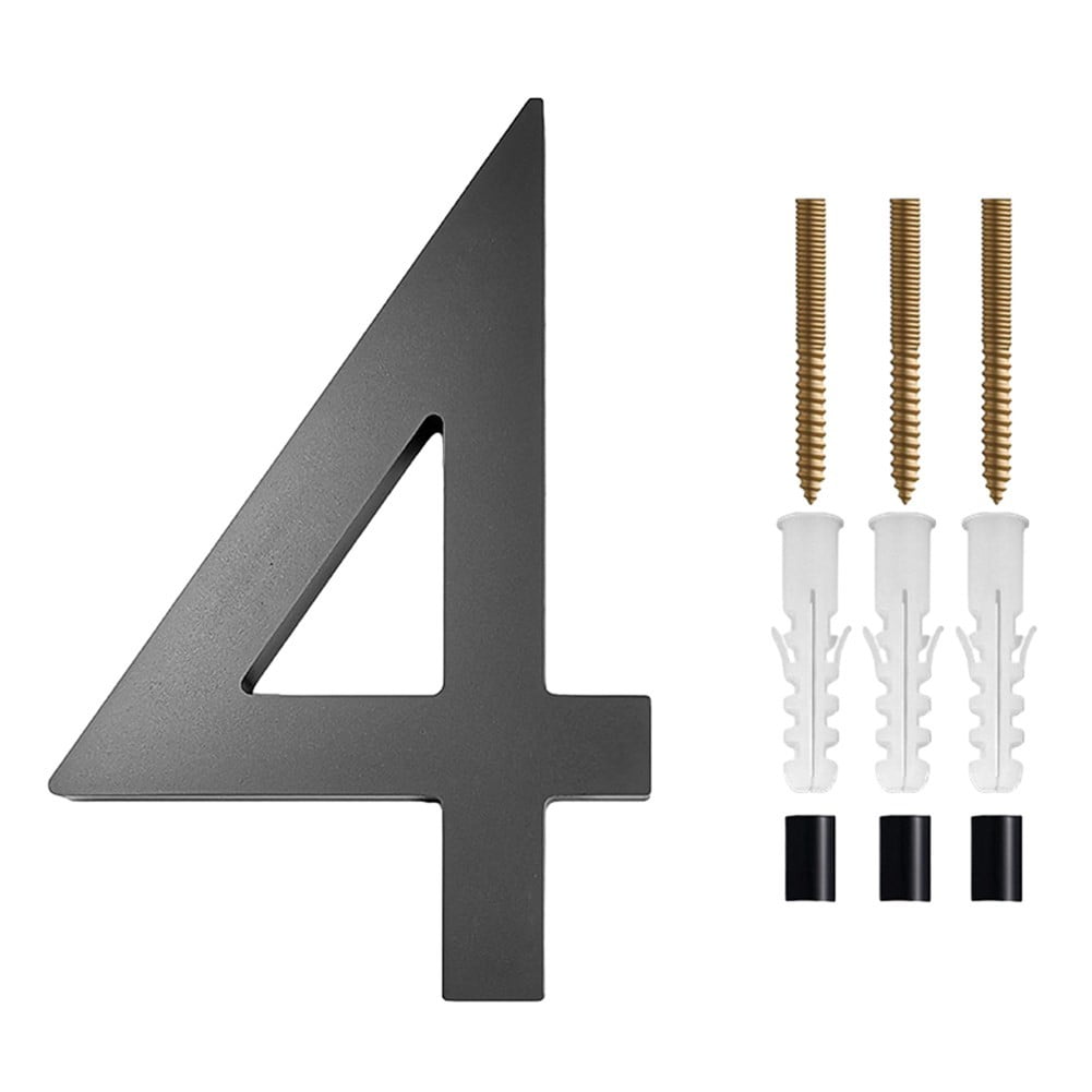 5 inch Modern Floating Outdoor Mailbox House Numbers Black Shadow Home