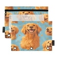 thumbnail image 2 of Ckdifva Cute Smile Dogs Pencil Pouch 3 Ring Zipper Pencil Case Binder Pockets Clear Top Cosmetic Bag 2 Pack, 2 of 6