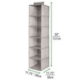 thumbnail image 5 of mDesign Long Fabric Over Closet Rod Hanging Organizer, 6 Shelves, 2 Pack - Linen, 5 of 7