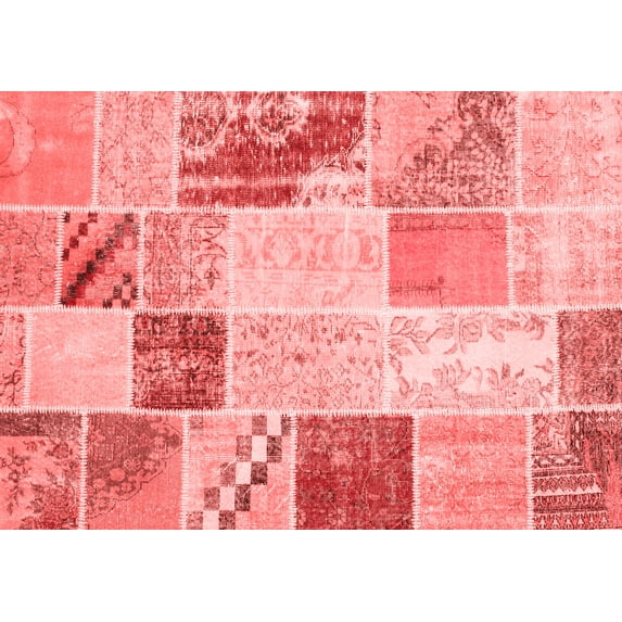 Ahgly Company Indoor Rectangle Patchwork Red Transitional Area Rugs, 5' x 8'