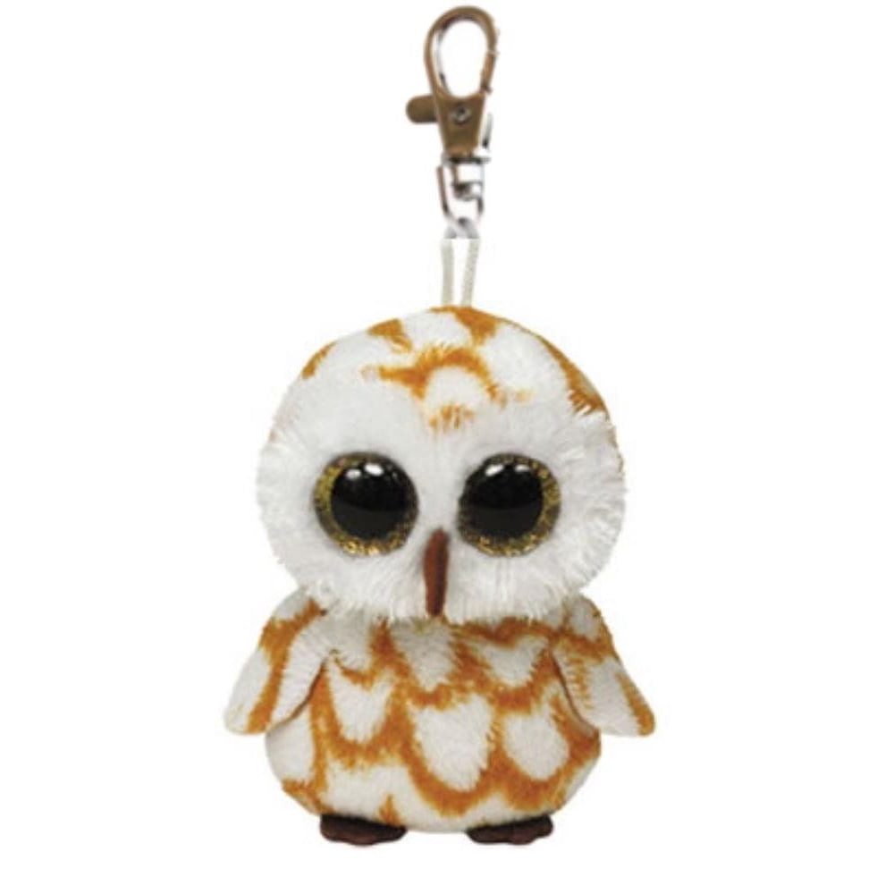 swoops brown owl beanie boo clip stuffed animal by ty (36595