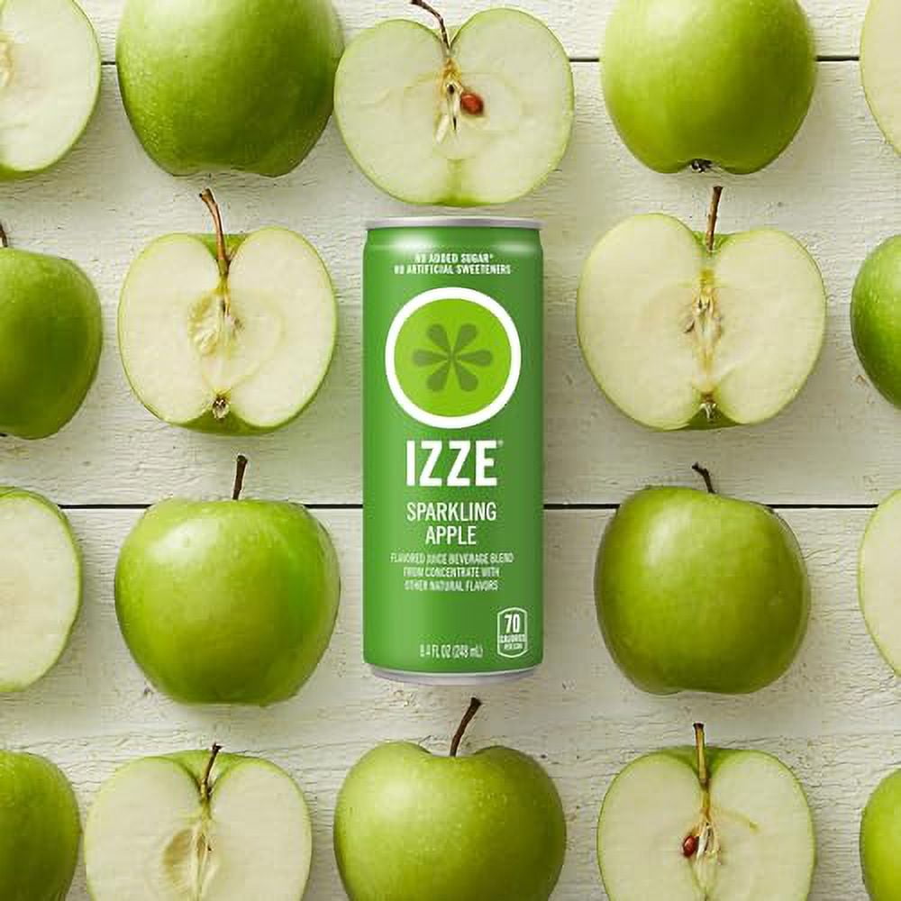IZZE Sparkling Juice, Apple, No Added Sugars, No Preservatives, Non-GMO, 8.4 Fl Oz Can (Pack of 24)