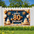 thumbnail image 4 of Golden Theme Happy Birthday Banner Decorative Elements 80th Birthday Party Backdrop for Milestone Celebration Event Decoration Indoor Party, 4 of 7