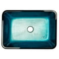 thumbnail image 6 of Rectangular Turquoise Blue Foil Glass Vessel Sink with Black Exterior, 6 of 9