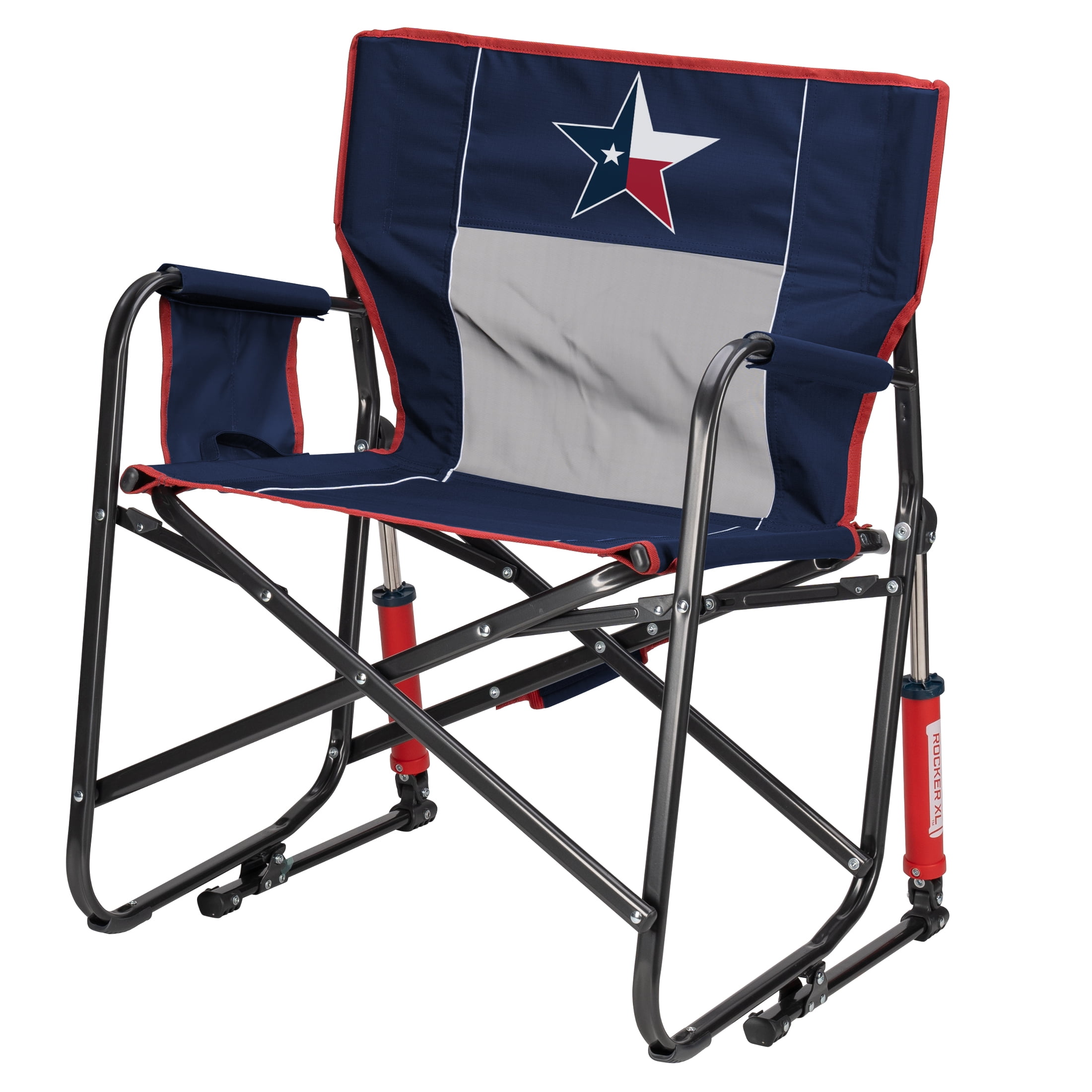 GCI Outdoor Freestyle Rocker XL Oversized Foldable Rocking Camp Chair, Texas