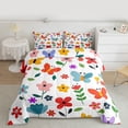 thumbnail image 2 of Feelyou Kids Spring Flower Bedding Comforter Set, Cute Butterfly Animal Twin Comforter Sets, Leaf Botanical Plant Reversible Bedding Set, Lightweight Room Decor, 2pcs, 2 of 8