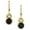 Black, variant on 1928 Jewelry 14K Gold Dipped Round Crystal Wire Drop Earring (Pink)