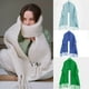 thumbnail image 2 of Bufanda de cachemira de lujo de colores sólidos brillantes para mujer, chal de invierno y pañuelo, pashmina con borlas, fular femenino, manta gruesa, 2 of 5