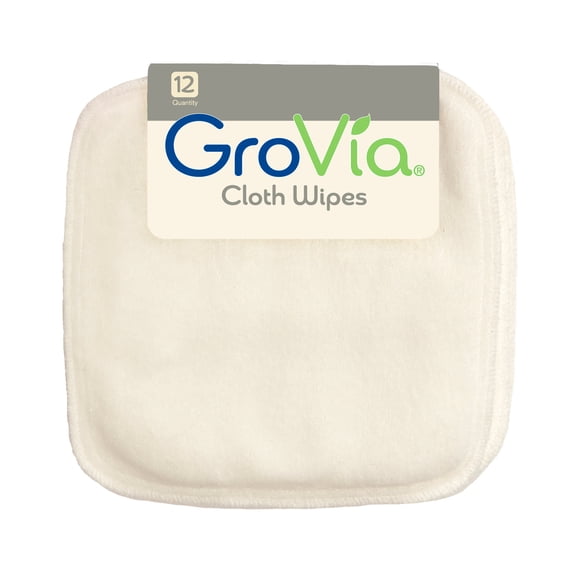 GroVia Reusable Cloth Diapering Wipes, 12 Count