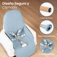 thumbnail image 3 of Bebbly Silla Alta para Bebé con Patas de Madera Antiderrapante Asiento Ergonómico con Charola y Arnés de Seguridad Ideal para Comer o Jugar Niños y Niñas desde 6 Meses Moderna y Fácil de Limpiar, 3 of 8