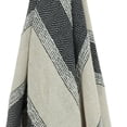 thumbnail image 4 of 50" X 60" Black Cotton Woven Striped Throw Blanket with Fringe, 4 of 5