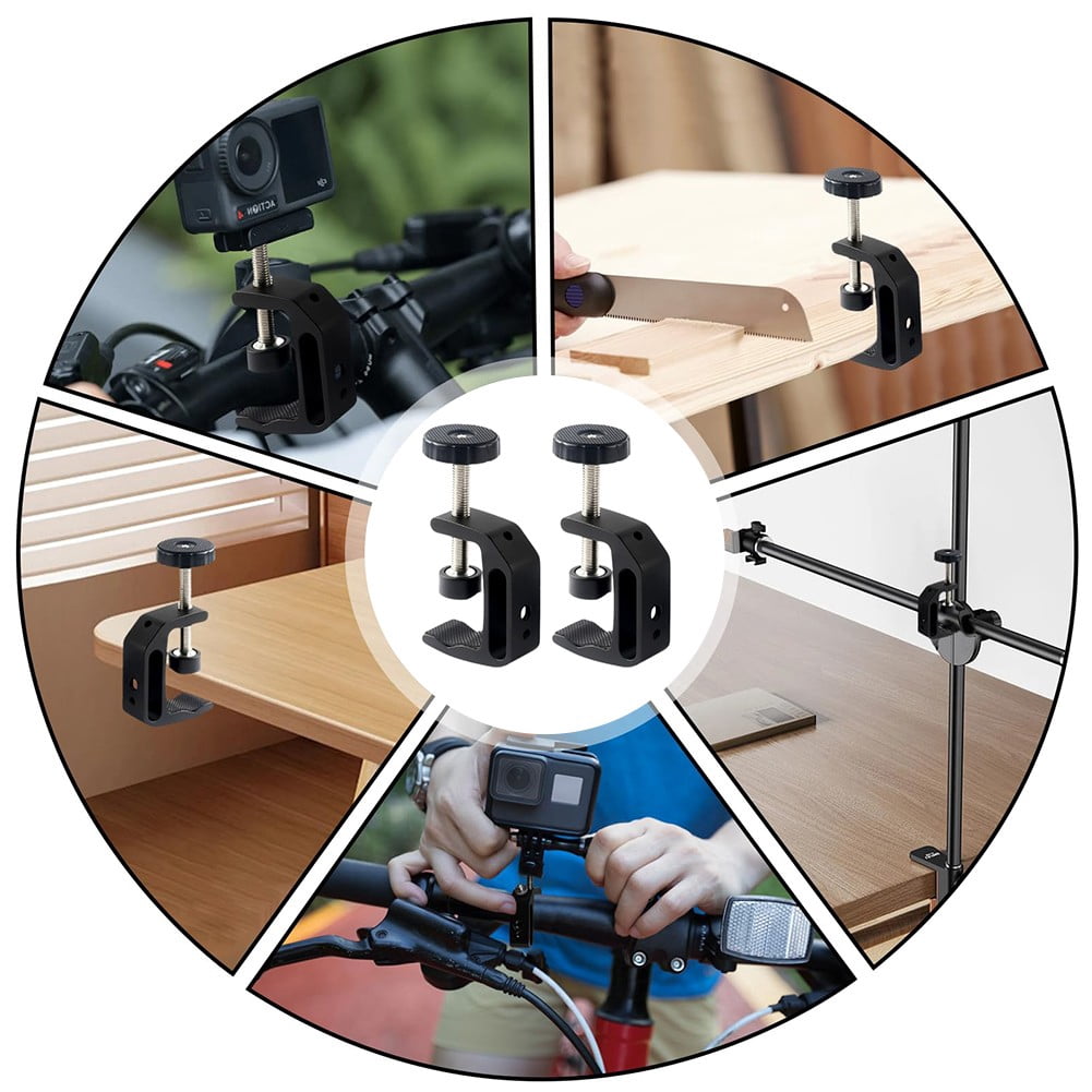 1/2Pcs Small C-Type Clamp Set Aluminum Alloy Table Clamp Screw Clamps Metal Woodworking Vise Grip Bench Vice Diy Tool 2Pcs Fangkenuo