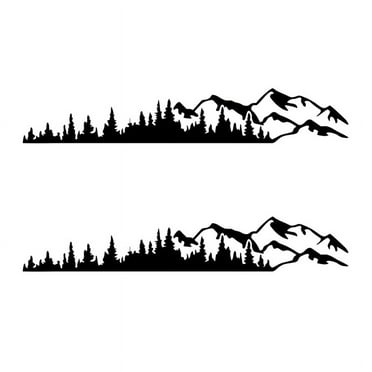 2X RV Side Body Window Bumper Sticker Large Mountain Tree Decal Sticker Decoration for Car RV Truck