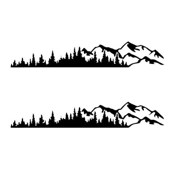 2X RV Side Body Window Bumper Sticker Large Mountain Tree Decal Sticker Decoration for Car RV Truck