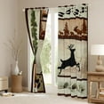 thumbnail image 3 of Homewish Cartoon Deer Moose Blackout Curtains Set of 2 (52x84 Each), Tree Plant Botanical Window Curtains, Vintage Western Animal Curtains and Drapes, Living Room Curtains Decor, 3 of 6
