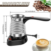 Ikoopy Turkish Coffee Maker Stainless Steel Turkish Coffee Pot with Foldable Handle 500ml Large Capacity Electric Turkish Coffee Maker for Home Traveling