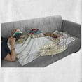thumbnail image 6 of Colorful Soft Flannel Fleece Throw Blanket, Girl in Yoga Position with on Her Body Physical Force Pattern, Cozy Plush for Indoor and Outdoor Use, 70" x 90", Multicolor, by Ambesonne, 6 of 6