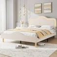 thumbnail image 2 of Yiwa Kids Velvet Bed Frame with LED Lights, Adjustable LED Headboard & Footboard Princess Platform, Wood Slats Support, No Box Spring Needed, 2 of 9