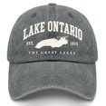 thumbnail image 3 of Unisex Retro Lake Ontario Baseball Cap - Vintage Graphic Trucker Hat with Classic Fit Design, 3 of 3