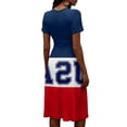 thumbnail image 5 of Womens American Flag Dresses Wrap V-Neck Hight Waist Midi Sundress Short Sleeve A-Line Swing Summer Dresses, 5 of 5