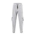 thumbnail image 4 of Hfolob Pants For Men Casual Waist Color Sports Hat Multi Woven Pocket Foot Rope Solid Pants Street Cargo Tie Men's Pants Loose-Fit Style, 4 of 5