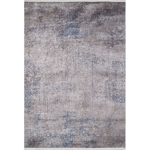 Rafsancan Blue Modern Polyester Area Rugs for Living Room Washable Rugs Boho Moroccan Area Rug Soft Geometric Bohemian Carpet Distressed Indoor Rug for Bedroom Dining Room Office Nonslip Rug