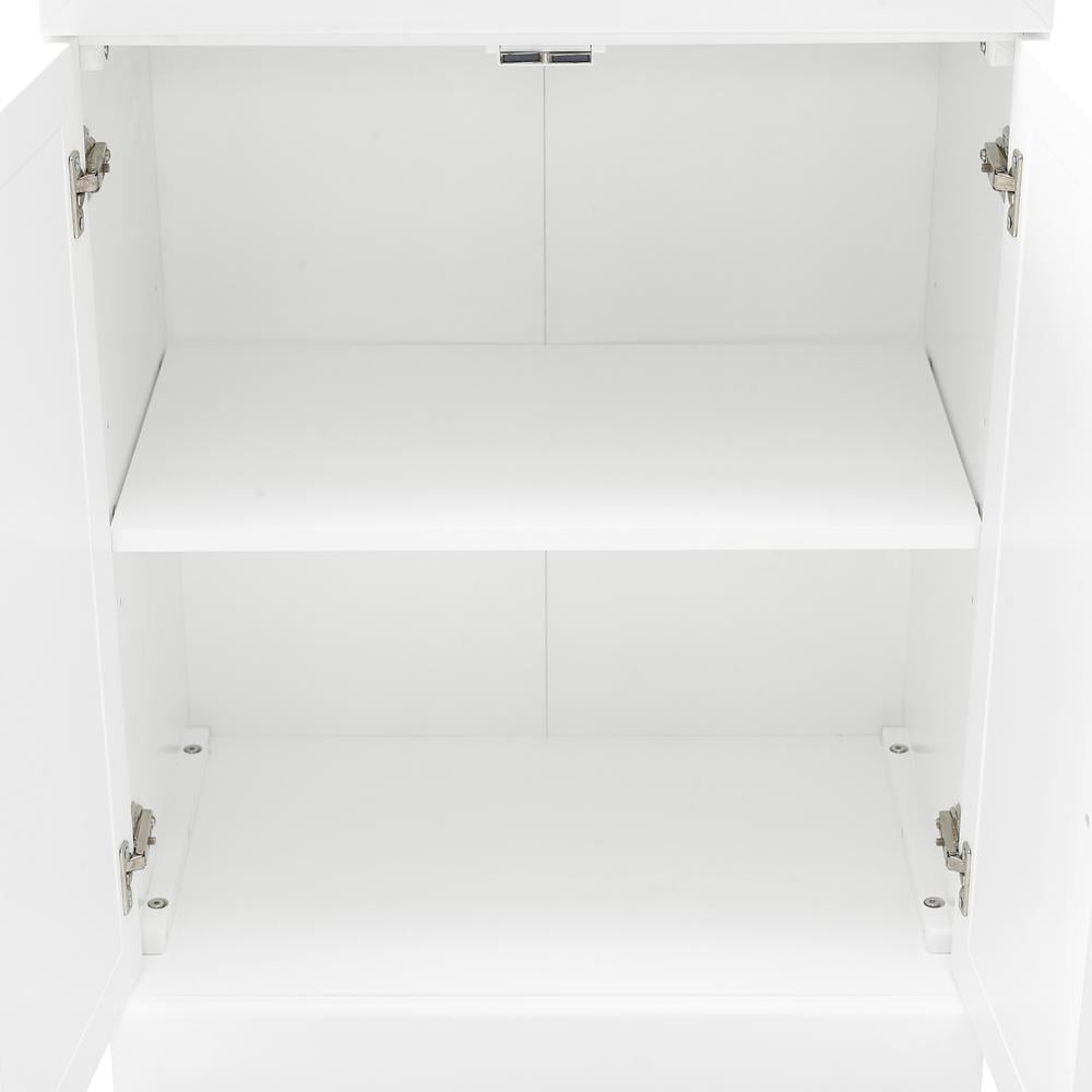 Crosley Furniture Stanton 3-Piece Wood Sideboard & Storage Bookcase Set in White