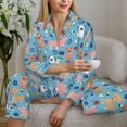 thumbnail image 4 of Goofa Cute Dog Printed Women’s 2 Piece Pajama Set Super,Pajamas Women's Long Sleeve Sleepwear Soft Button Down Loungewear Pjs Lounge Set Nightwear-XX-Large, 4 of 9