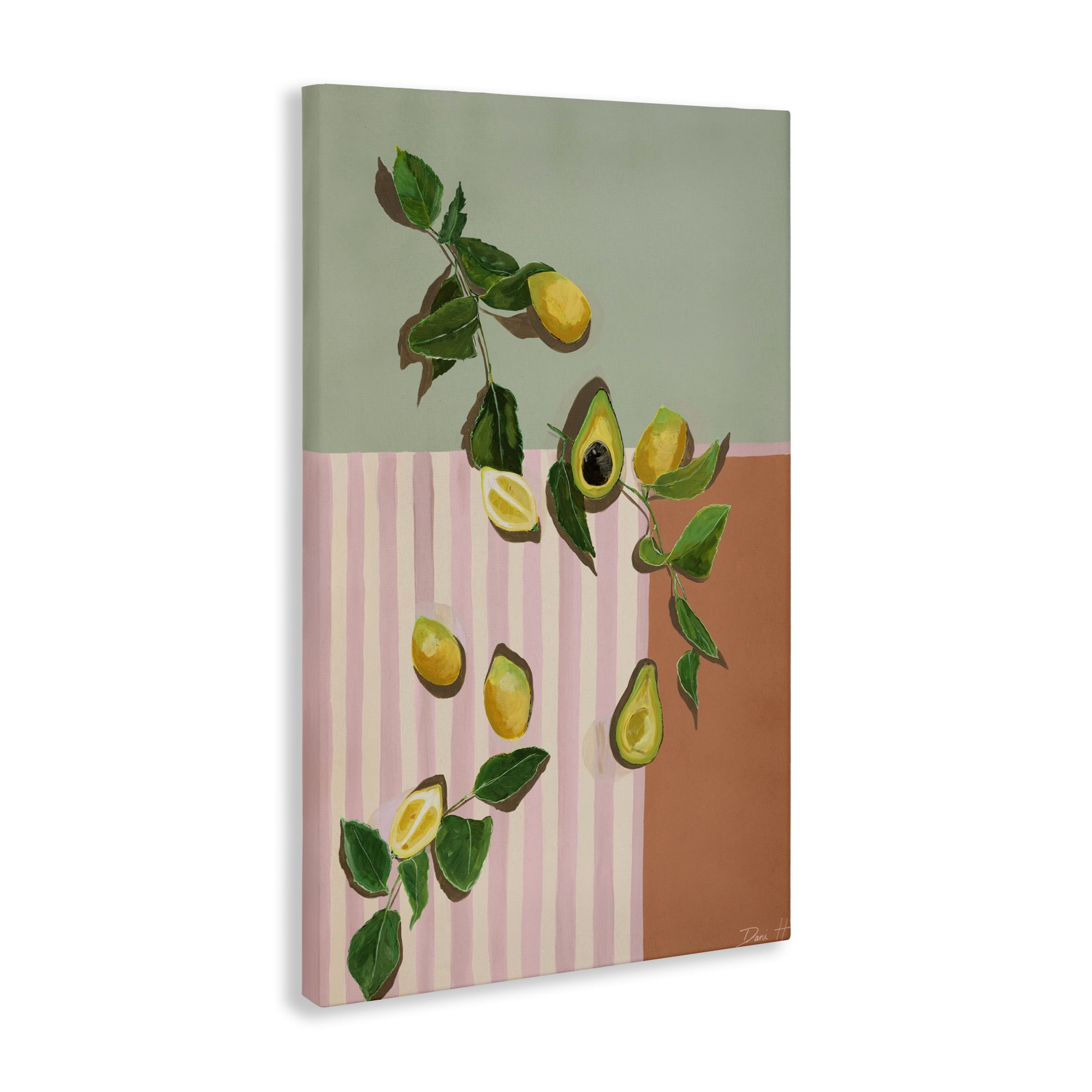 Stupell Industries Midcentury Avocado & Lemons Canvas Wall Art, design by Dani Heyward