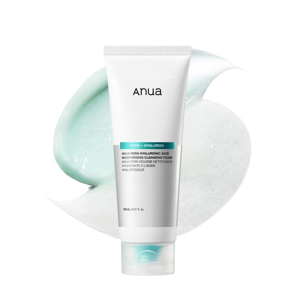 Espuma limpiadora hidratante con ácido hialurónico Anua PDRN, limpiador facial hidratante para piel seca, limpiador facial suave diario con ADN de salmón, equilibrante y cuidado de los poros, cuidado