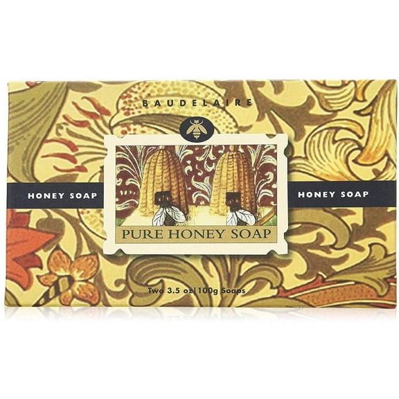 Baudelaire Two Bar Pure Honey Soap, 3.5 ounce each