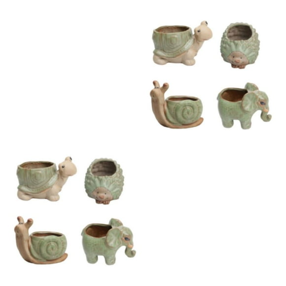 Youkk 4pcs/set Corrosion-Resistant Succulent Pot Firm And Durable Flower Pots Succulent Plant Pot as shown 2Set