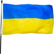 TOOAD Drapeau de l'Ukraine 0,9 x 1,5 m Drapeaux ukrainiens nationaux Polyester 0,9 x 1,5 m Drapeau