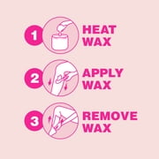 Hair Removal Wax- VEET Sugar Wax, Hair Remover Waxing Kit with Essential Oils and Floral Vanilla Fragrance, 250ml Wax and 12 Fabric Strips with 1 Spatula