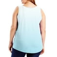 thumbnail image 3 of Felirenzacia Long Tank Tops For Plus Size Women Gradient Tank-Neck Basic Casual Flowy Summer Sleeveless T-Shirt Basic Tank Tops For Big and Tall Women,Light Blue,XL, 3 of 6