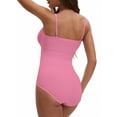 thumbnail image 3 of INSPIRE CHIC Womens'  V Neck Seamless Sleeveless Bodysuit Shapewear Tummy Control Briefs Body Shaper 3XL Pink, 3 of 5