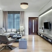 Mainstays 7.5 Classic Flush Mount Ceiling Light, Bronze Finish Frosted Glass Shade, Bulb Not Included