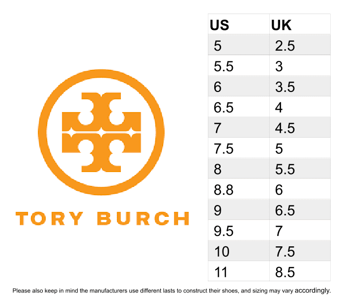Tory Burch Shoe Sizing Chart