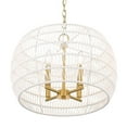 thumbnail image 4 of Ellie 4-Light Chandelier in Modern Brushed Gold with Bleached White Raphia Rope, 4 of 12