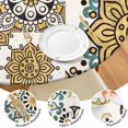 thumbnail image 4 of Elastic Hem Round Tablecloth Bohemian Style, Floral Design for Tables 52-56 Inches, Vibrant Cover for Patio Dining Decor, 4 of 7