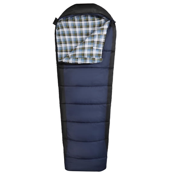 REDCAMP Cold Weather Mummy Sleeping Bag for Adults, Warm Flannel Cotton Sleeping Bag, Machine Washable, 87x31 inches Navy Blue