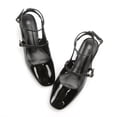 thumbnail image 3 of LuckLilac Women's Square Toe Slingbacks Mary Jane Pumps Patent Leather Chunky Low Heel Buckle Strap Heels sandals Wedding Party Dress Shoes, 3 of 5